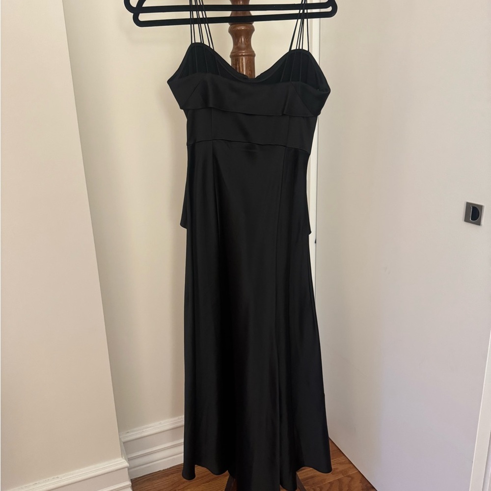 Doen Donetta Satin Black Bow Detail Evening Dress - Picture 3 of 5
